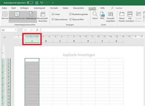 Anleitung Excel Spaltenbreite und Zeilenhöhe in cm umstellen