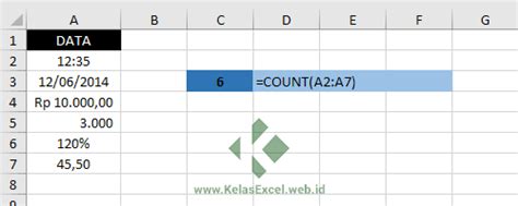 Fungsi Rumus COUNT Excel Cara Menghitung Banyak Data Angka Numerik