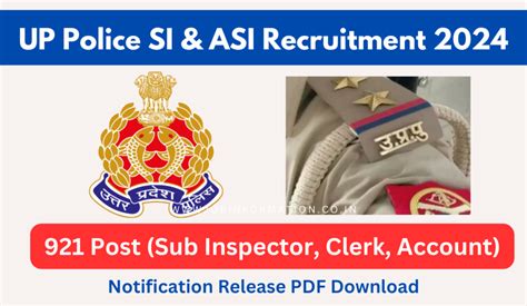 Up Police Si Recruitment Out Online Form For Si And Asi Posts