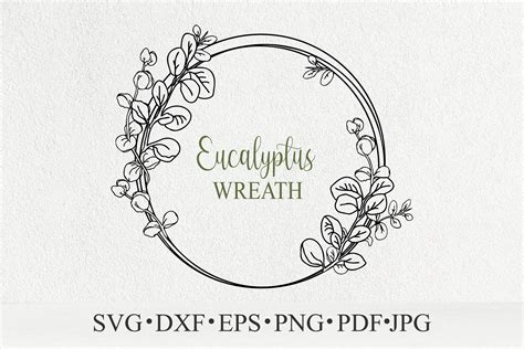 Eukalyptus Rahmen Svg Plotterdatei Kreis Blumenkranz Aquarell Etsy