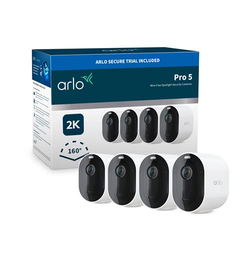 Arlo Pro 5 Wire Free Spotlight Camera White 4 Pack VMC4460P 100EUS