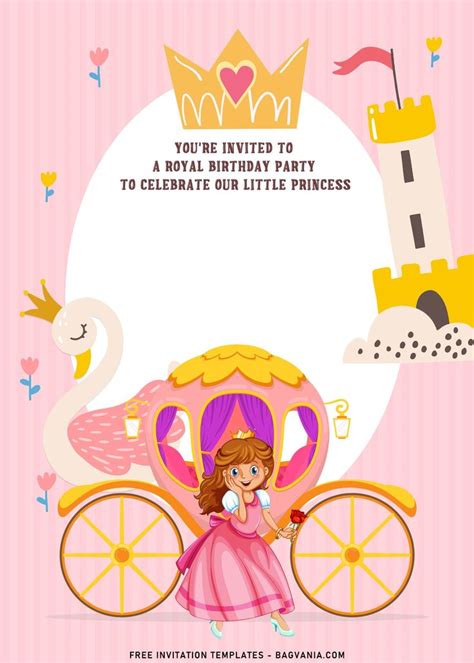 Adorable Royal Princess Birthday Invitation Templates Princess