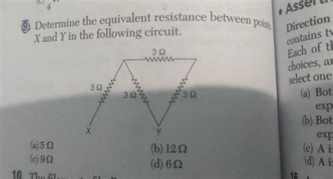 9 Determine The Equivalent Resistance Between Points X And Y In The Fo