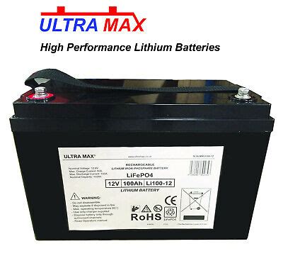 ULTRAMAX Smart Batterie 12 V 100AH LITHIUM LiFePO 4 Batterie EBay