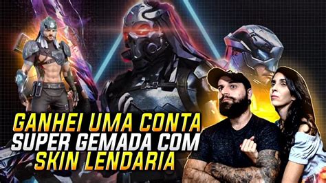 Free Fire Ao Vivo Ganhei Uma Conta Gemada Uma Skin Lend Ria