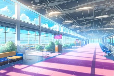 Premium Photo Anime Style Airport