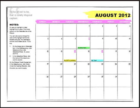 Microsoft Office Calendar Templates for Various Needs