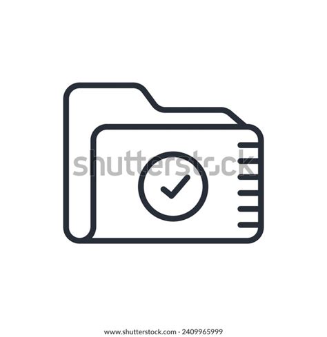 Folder Icon Vectoreditable Strokelinear Style Sign Stock Vector