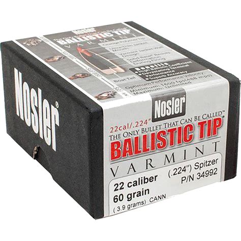 Nosler Ballistic Tip Varmint Bullets Cal Gr Spitzer Point