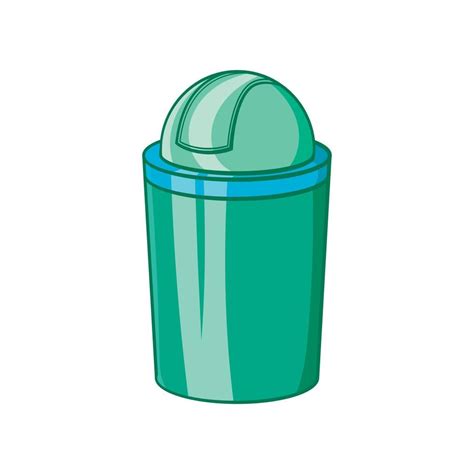 Green Trash Can Icon Cartoon Style Vector Art At Vecteezy