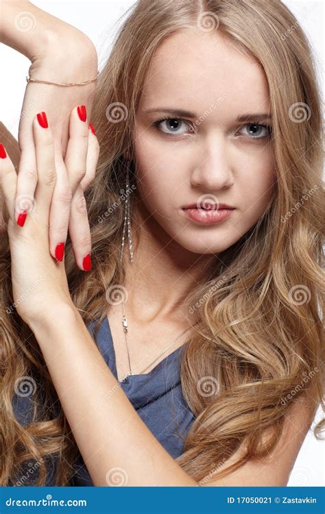 Beautiful Blonde European Girl Stock Image Image Of Blue Lady 17050021