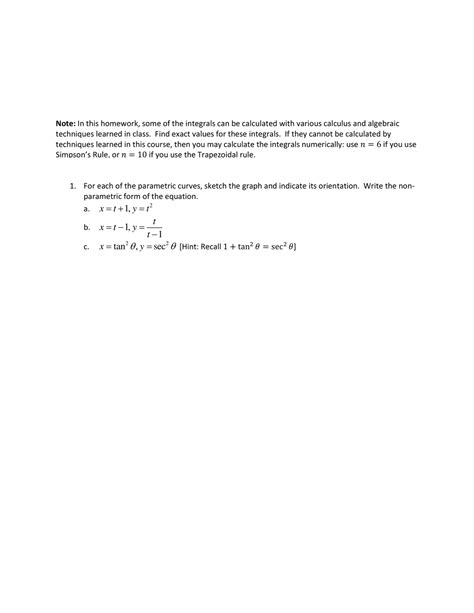 Answered 1 For Each Of The Parametric Curves … Bartleby