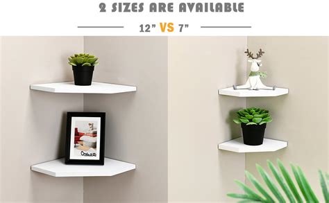 Welland Inch Floating Corner Shelves Set Of Wall Mounted Storage