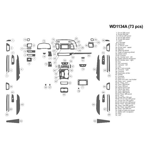 B I Wd A Sde D Blackwood Large Dash Kit Pcs