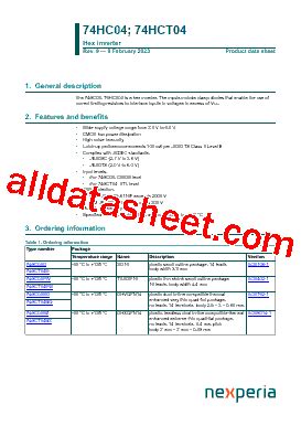 74HC04D Datasheet PDF Nexperia B V All Rights Reserved