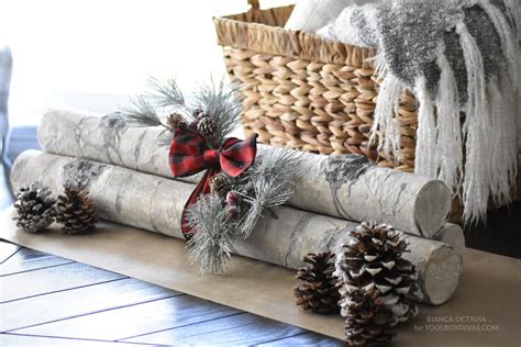 How To Make DIY Faux Birch Logs To Add To The Holiday Decorations