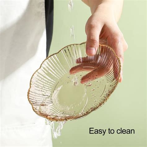 Купить Прозрачная фруктовая тарелка с золотым краем, штабелируемая ...