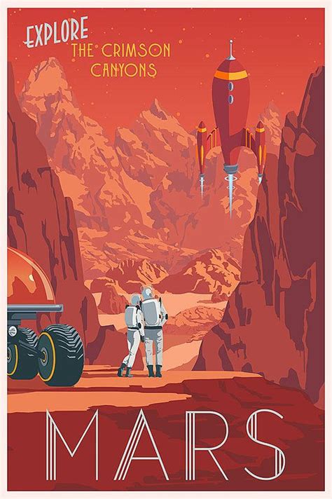 Mars Travel 2 0 Stevethomasart Space Travel Posters Vintage Space