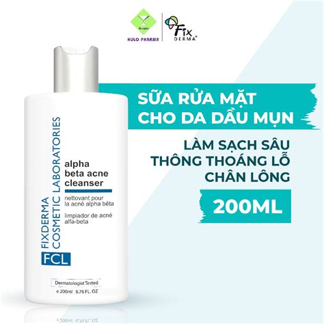 Sữa Rửa Mặt FIXDERMA Alpha Beta Acne Cleanser Làm Sạch Giảm Mụn Cho Da