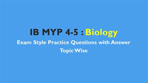 Ib Myp Biology Practice Questions And Mock Tests Ib Dp Myp Ap