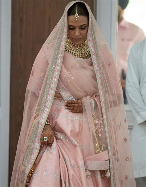 Neha Dhupia Wedding Lehenga Pink Anita Dongre Designer Bridal Lehenga