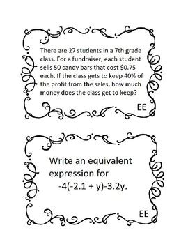 Eog Review Math Relay Race Task Cards By All About Class Tpt