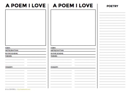 Poetry (Journal Worksheet Wednesday)