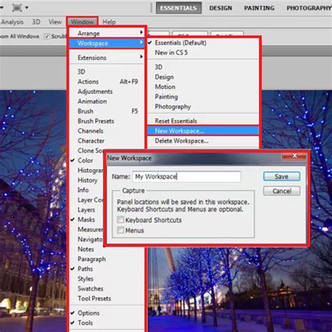 How To Save And Delete A Workspace In Adobe Photoshop Howtech