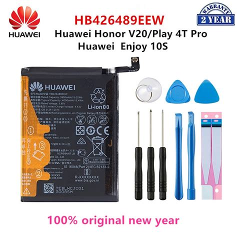 100 Orginal HUAWEI HB426489EEW 4000mAh Battery For Huawei Honor V20