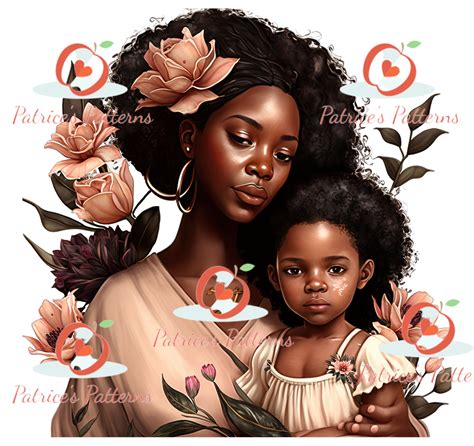 Melanin Mom and Daughter, Black Mother & Daughter Clipart, Melanin Png, Mom Sublimation Design ...