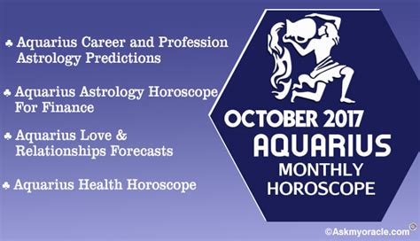 Aquarius Monthly Horoscope October 2017 | Aquarius Horoscope Predictions