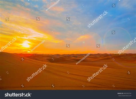 Sunset Beautiful Sand Dunes Dubai Uae Stock Photo 605335754 | Shutterstock