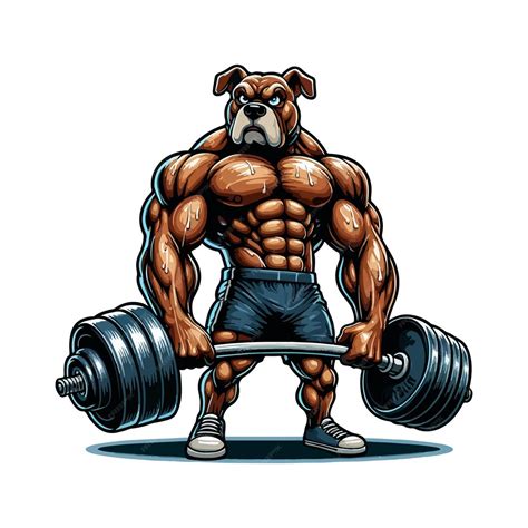 Premium Vector Big Muscly Angry Dog Beast Masculine Bodybuilder