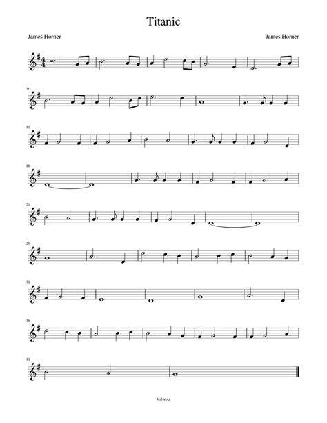 Titanic Sheet Music For Piano Solo