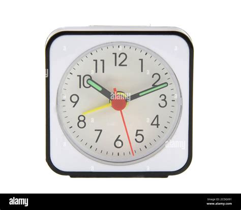 Modern Alarm Clock Isolated Over White Stock Photo Alamy