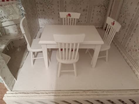 Dollhouse Table and Chairs Scale 1:12 Dollhouse Furniture - Etsy