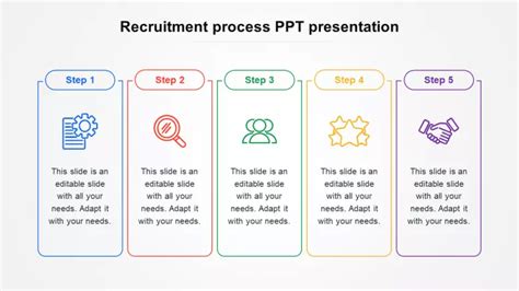 Simple Recruitment Process PowerPoint Template With Five Steps