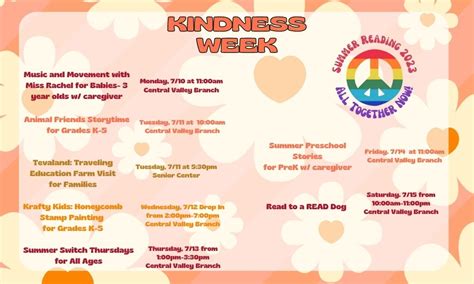 Week 3 Kindness Week Woodbury Public Library