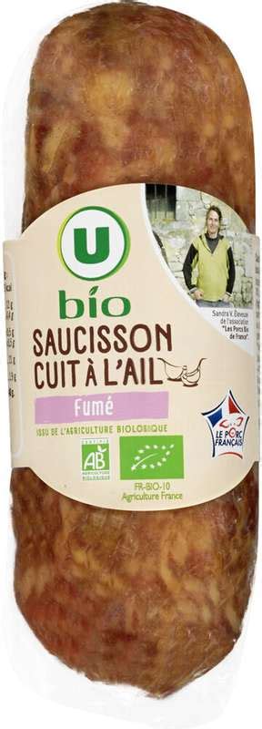 Saucisson cuit à l ail fumé BIO U 250 g La Belle Vie Courses en