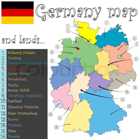 Deutschland Karte und landet vor weißem Hintergrund abstrakte