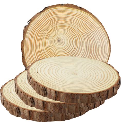 Buy FSWCCK 4 Pack Unfinished Large Wood Slices 7 8 Inches Round Wooden