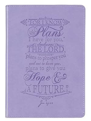 Christian Art Gifts Purple Faux Leather Journal I Know The Plans