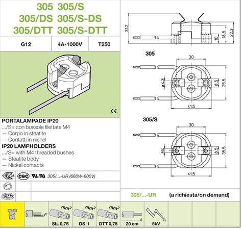 Fényáruház - HOLUX - Termék - 305 (20db) fémhalogén foglalat G12