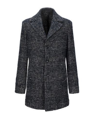 Brian Dales Tweed Lapel Dark Blue Mens Fashion Coat Long Sleeve