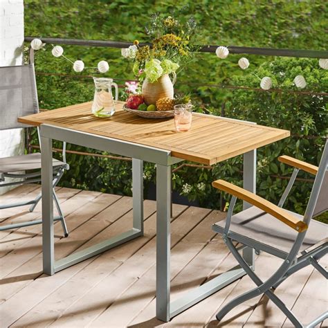 Outdoor Balkontisch Capri Gartentisch Ausziehbar Holz Ca B80 X T70