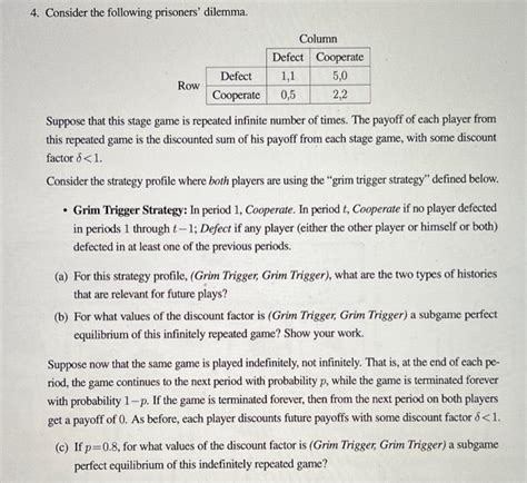 Consider The Following Prisoners Dilemma Suppose Chegg