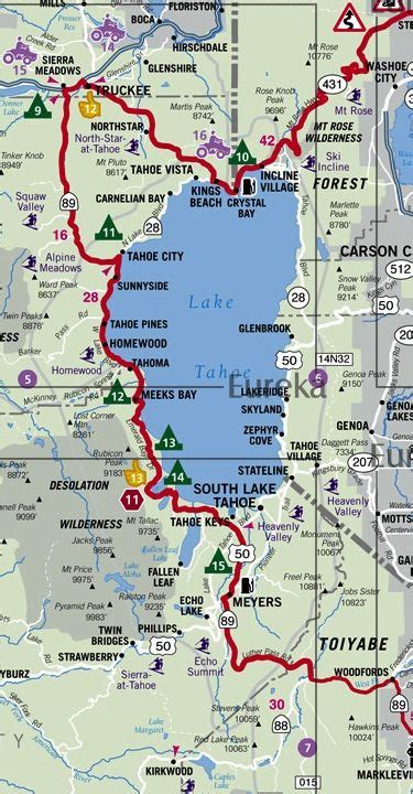 Map California Lake Tahoe – Topographic Map of Usa with States