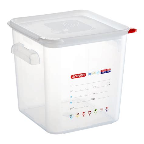 Araven 8 5 Qt Translucent Square Polypropylene Food Storage Container