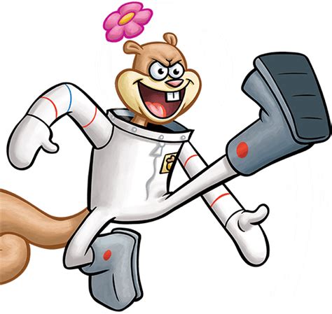 Sandy Sandy Spongebob Kick 550x510 Png Download