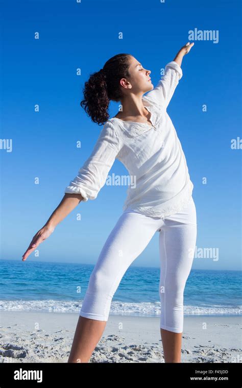 Brunette Doing Yoga Stock Photo Alamy